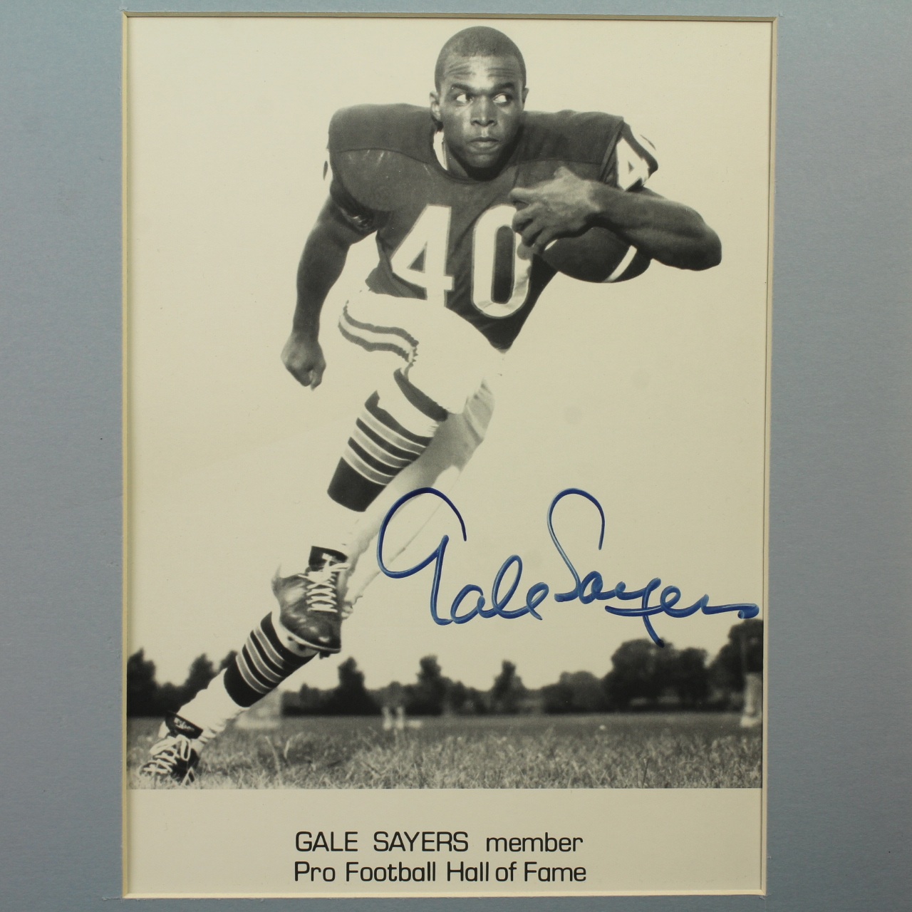 Gale Sayers Autographed Photo, Framed