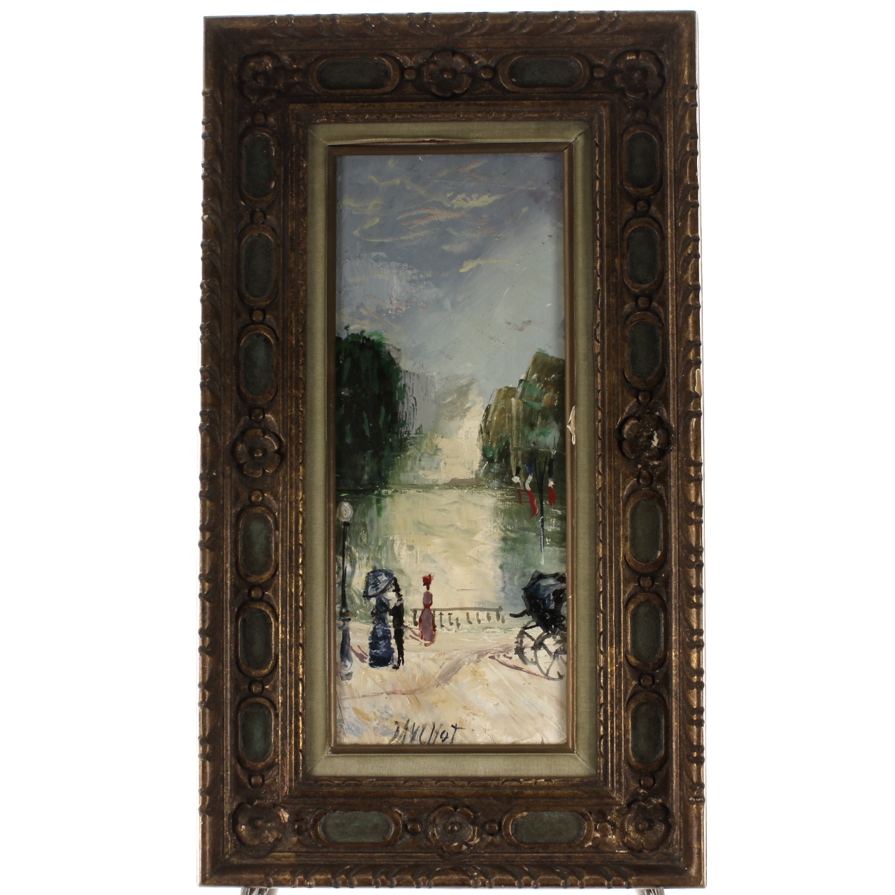Gabriel Dauchot, Oil on Canvas, Impressionist Park Scene
