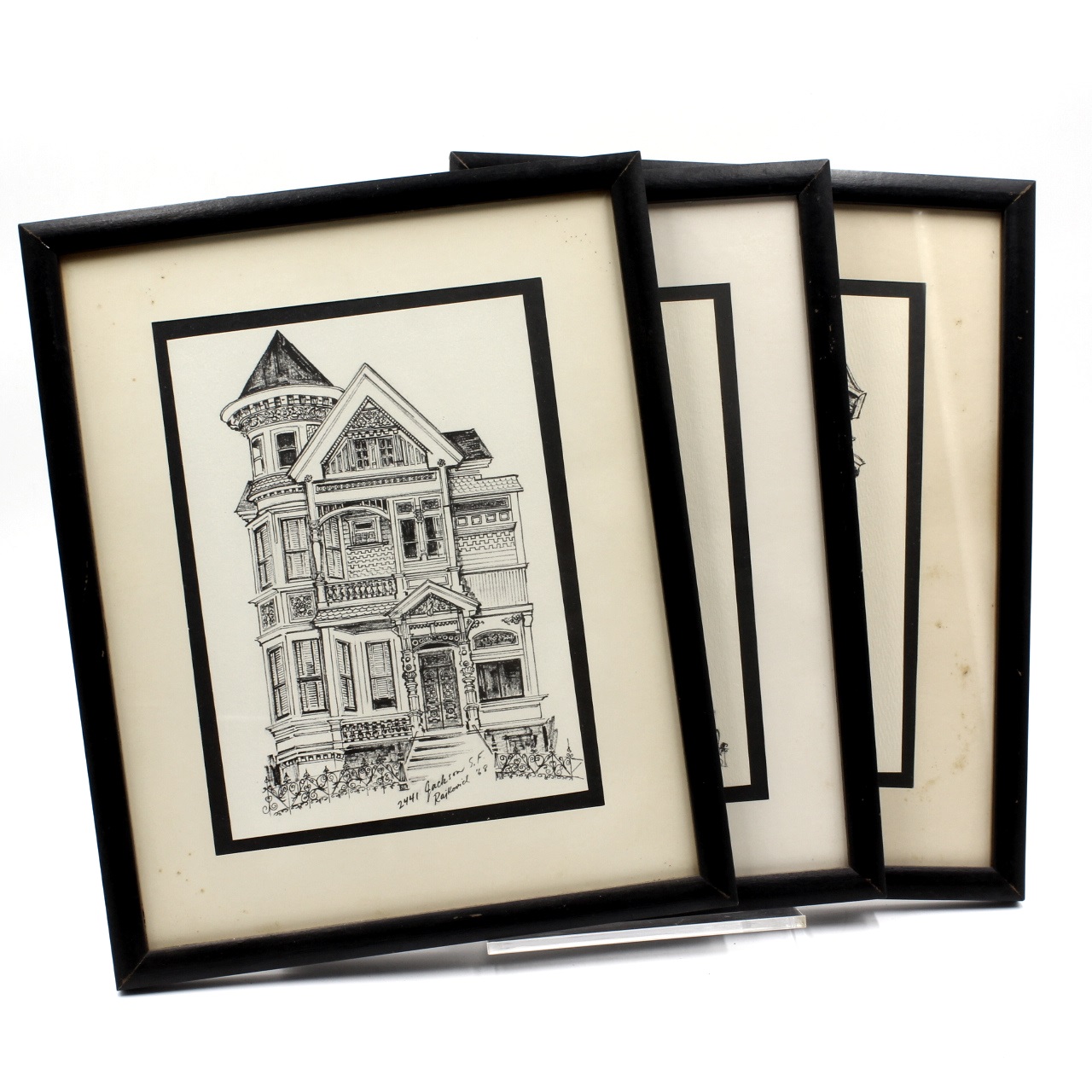Maxine Rajkovich, Lot of 3 Etchings, Victorian Houses