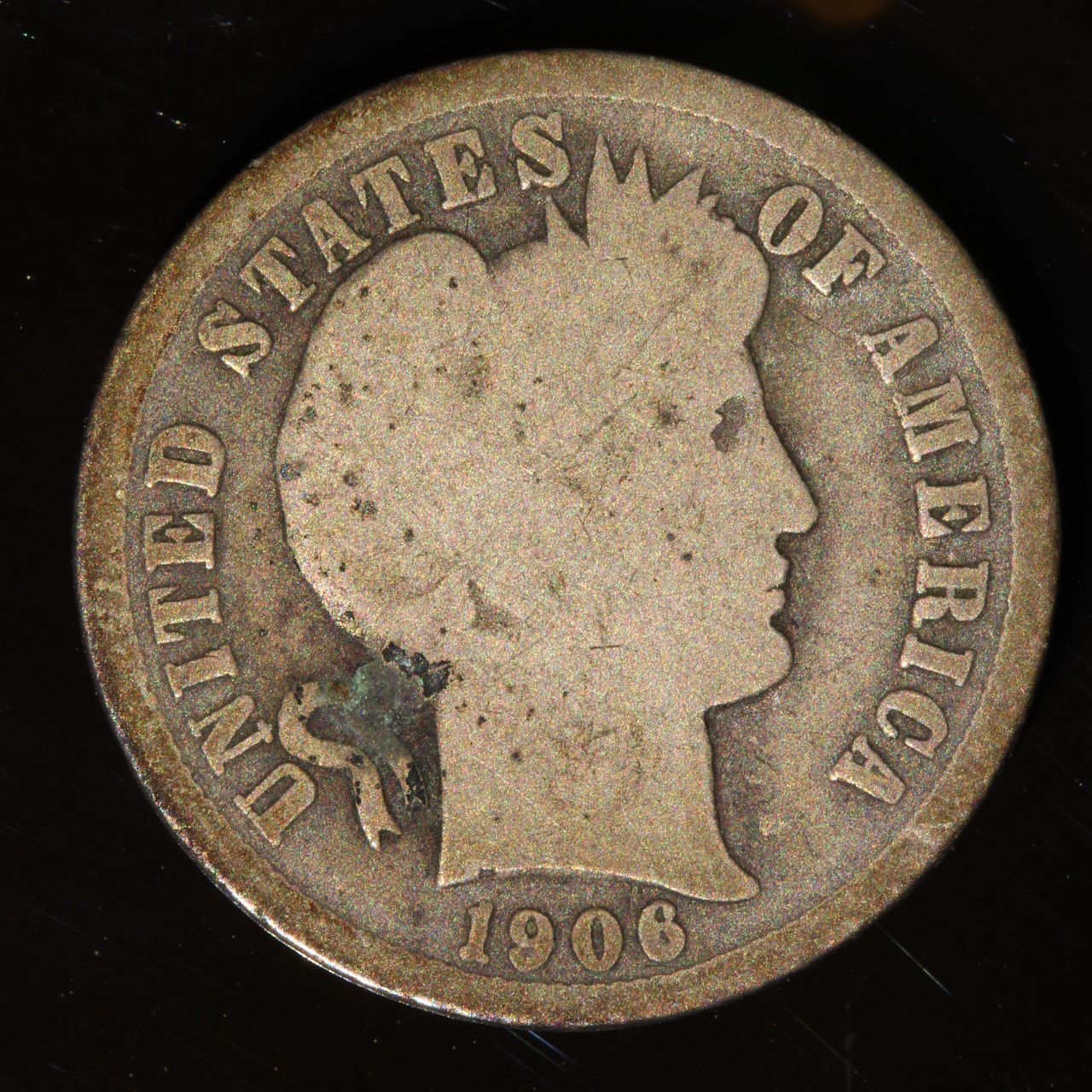 1906 Barber Dime, G-VG