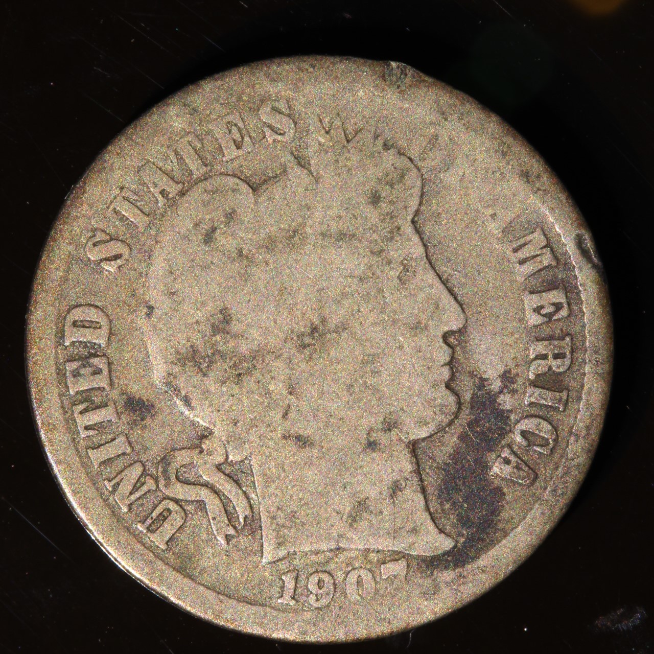 1907-O Barber Dime, AG-Grade