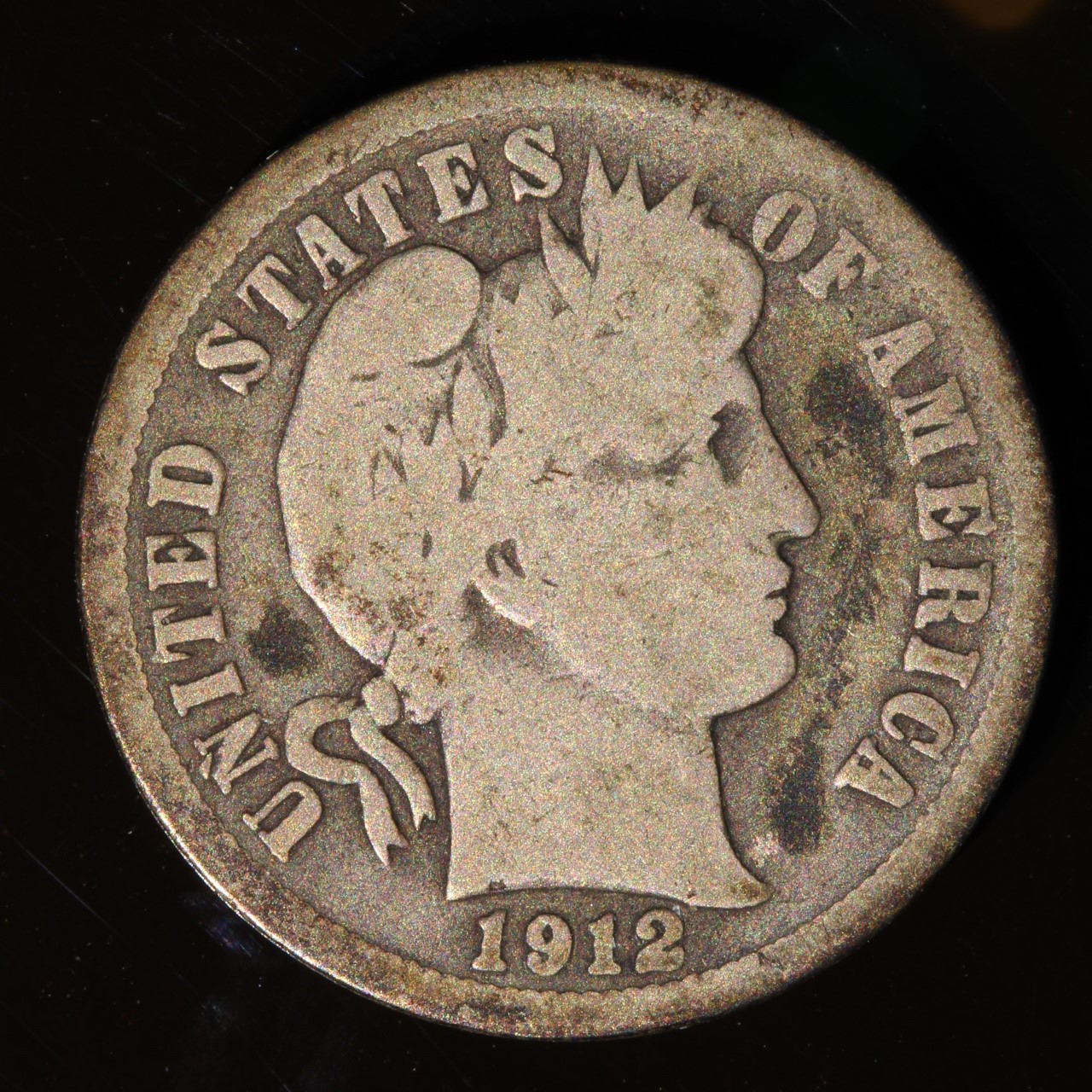 1912 Barber Dime, VG-F Grade