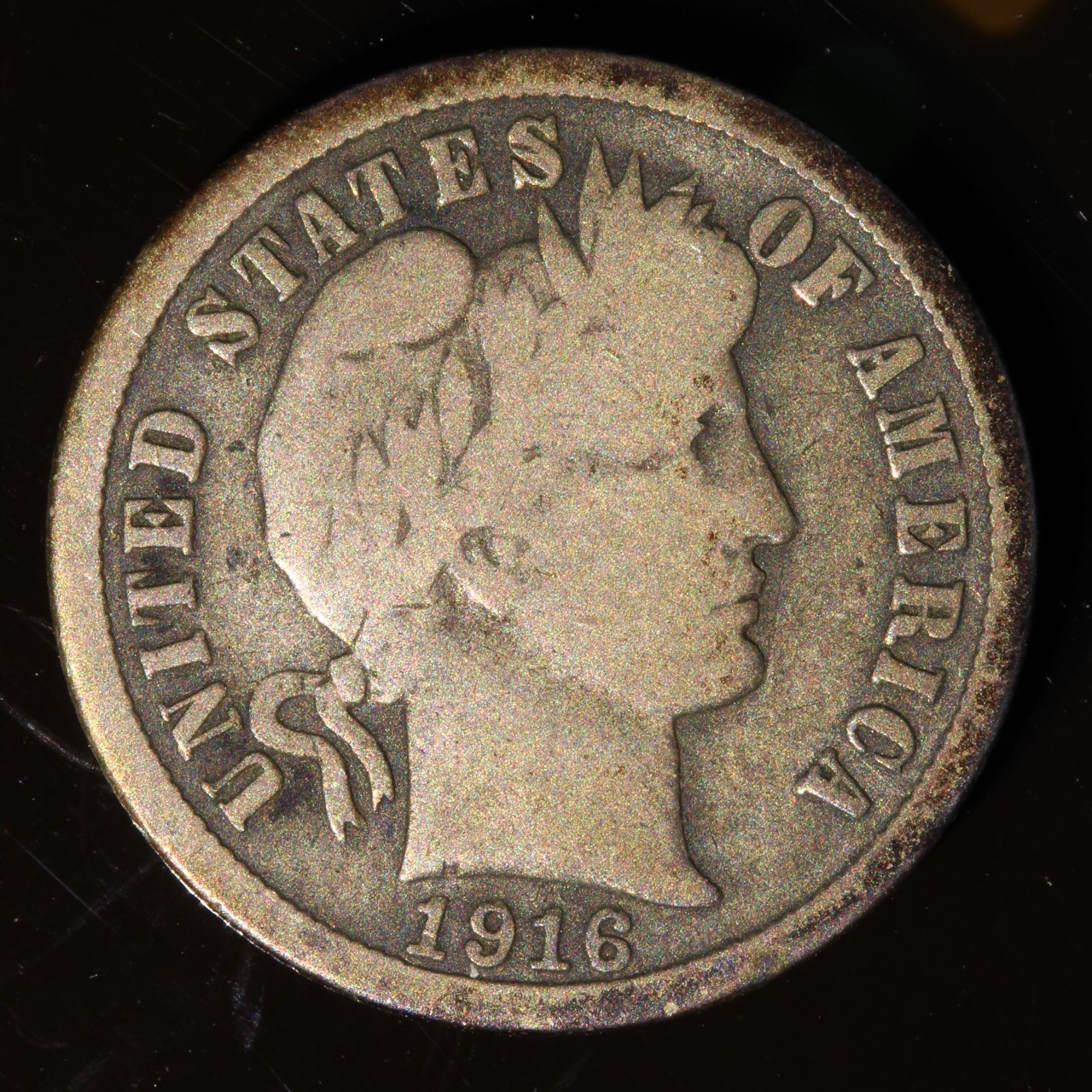 1916 Barber Dime, VG-Grade
