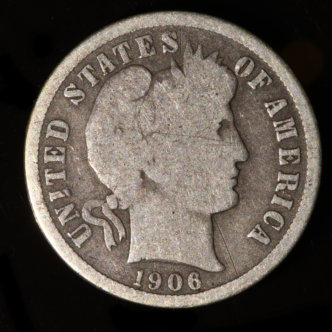 1906 Barber Dime, G-4
