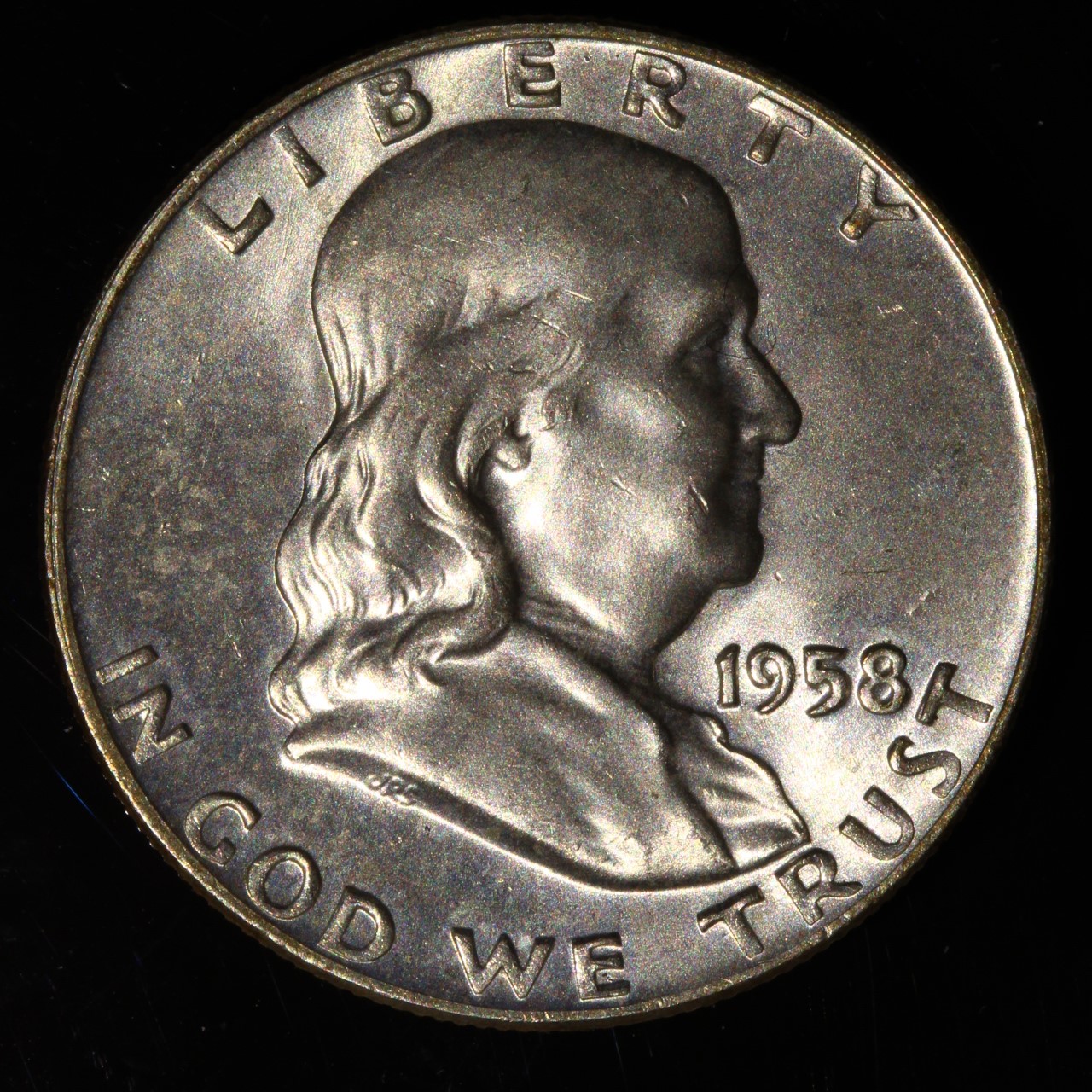 1958 Franklin Half Dollar, AU-50