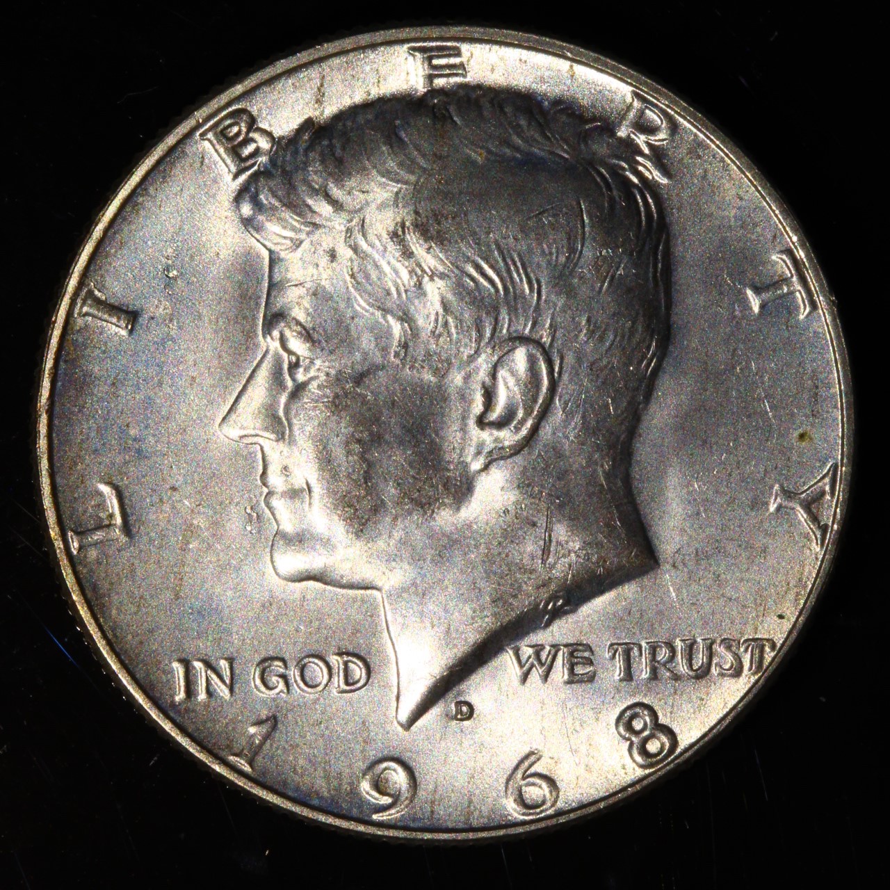 1968-D Kennedy Half Dollar, AU-58