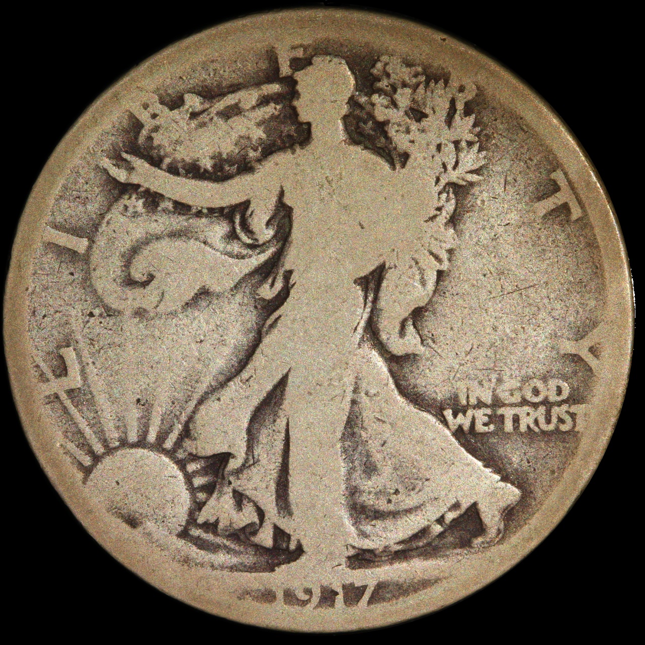 1917-D Walking Liberty Half Dollar Reverse Mint Mark, G-4