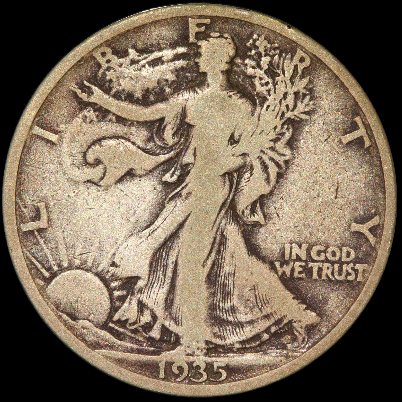 1935 Walking Liberty Half Dollar, VF-20