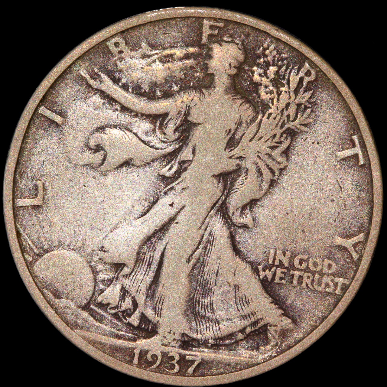 1937-S Walking Liberty Half Dollar, VF-20