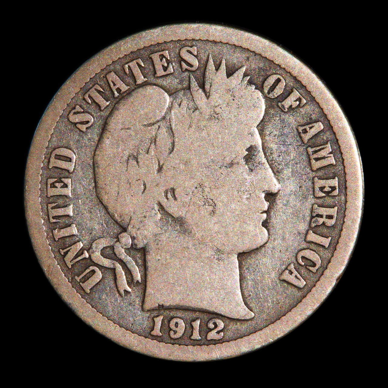 1912 Barber Dime, G-Grade