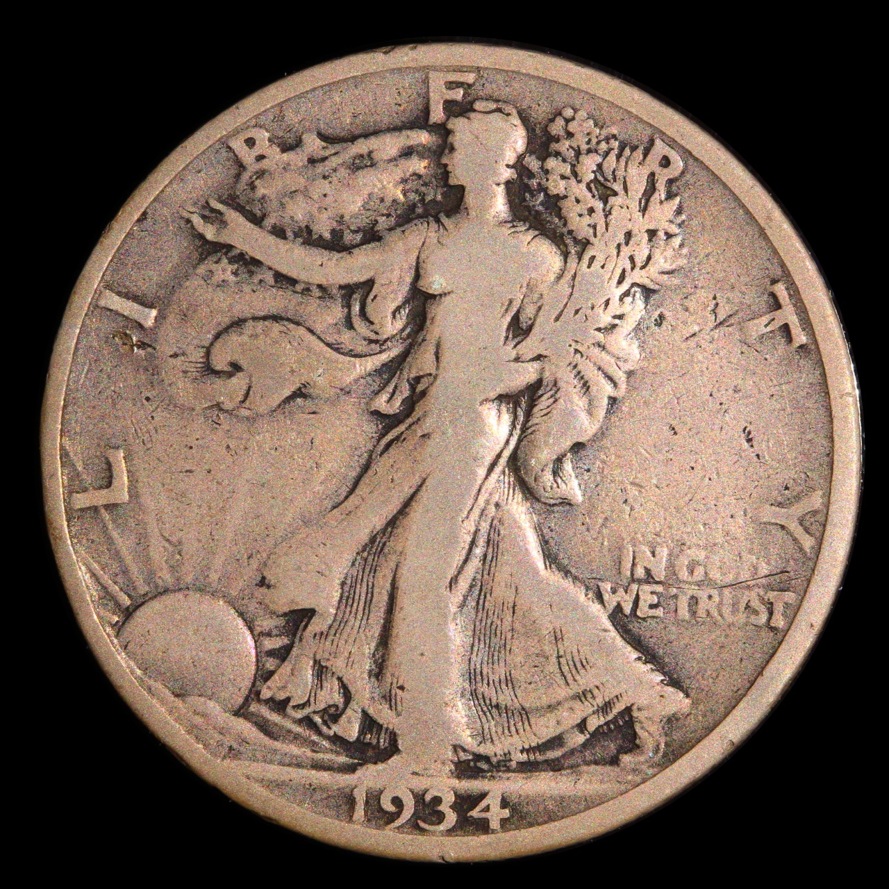 1934-S Walking Liberty Half Dollar, VG-Grade