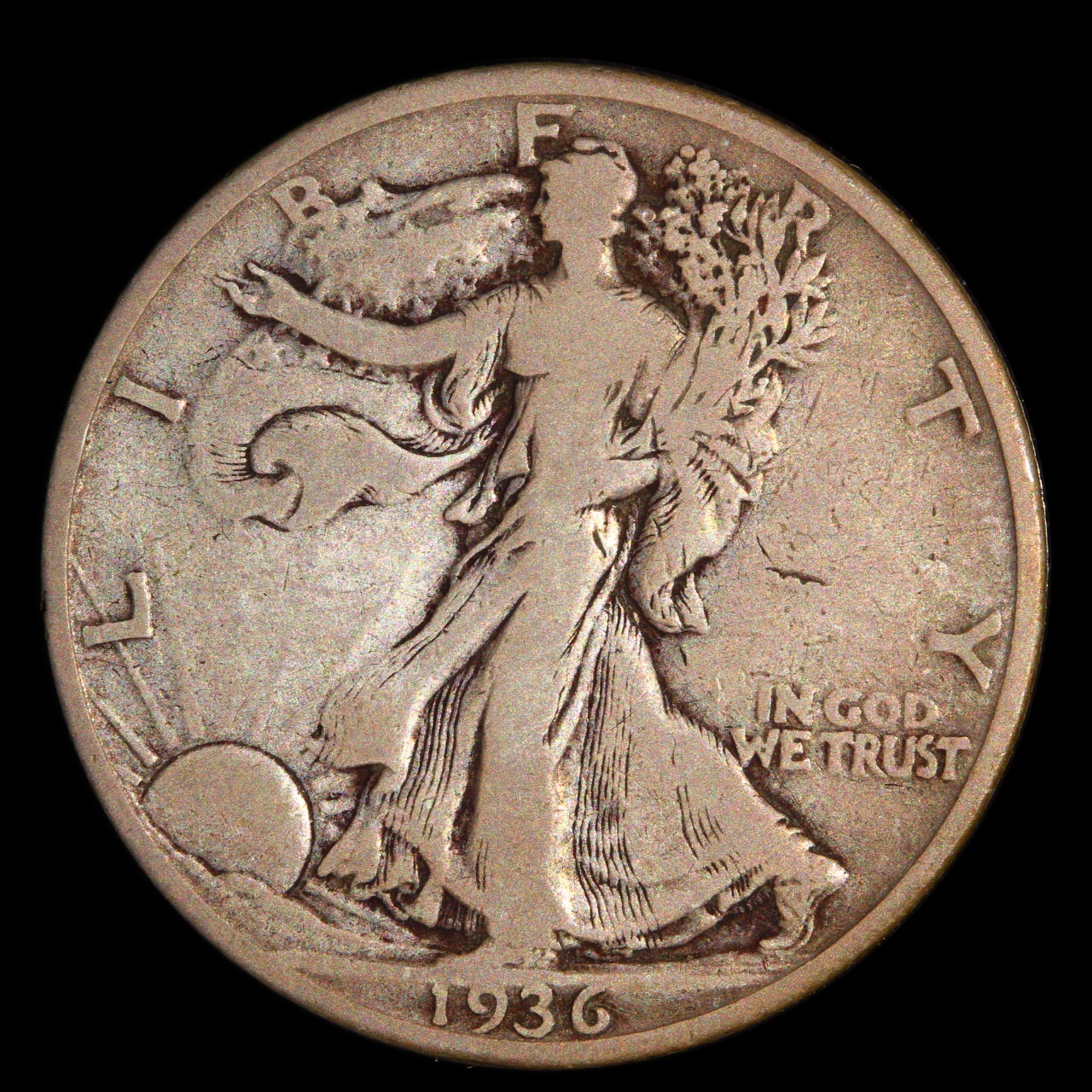 1936-D Walking Liberty Half Dollar, VG-8