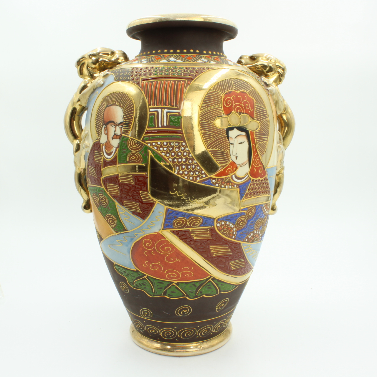 Japanese Satsuma Moriage Vase, Circa 1920 